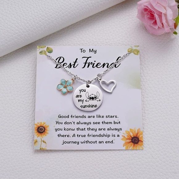 MIXJOY Stitch Gifts You are My Sunshine Necklace&Message Card - Picture 2 of 5